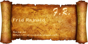 Frid Rajnald névjegykártya